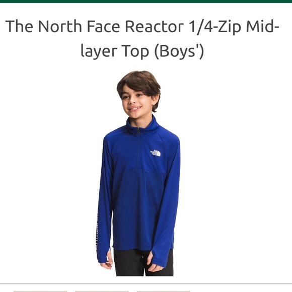 The North Face Reactor 1/4-Zip Mid-layer Top (Boys') - Picture 8 of 10